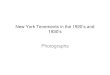 New York Tenements in the 1920’s and 1930’s