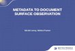 METADATA TO DOCUMENT SURFACE OBSERVATION