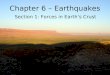 Chapter 6 – Earthquakes