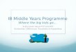 IB Middle Years  Programme Where the big kids go…