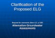 Clarification of the Proposed ELG