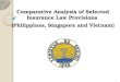 Comparative Analysis of Selected Insurance Law Provisions  (Philippines, Singapore and Vietnam)