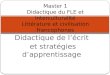 Master 1 Didactique du FLE et interculturalit© Litt©rature et civilisation francophones