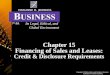 Chapter 15 Financing of Sales and Leases: Credit & Disclosure Requirements