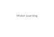 Motor Learning