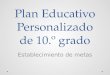 Plan Educativo Personalizado de 10.º grado