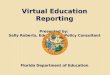 Virtual Education Reporting Presented by:  Sally Roberts, Educational Policy Consultant