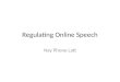 Regulating Online Speech