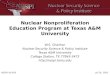 Nuclear Nonproliferation Education Program at Texas A&M University
