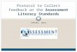 Protocol to Collect Feedback on the  Assessment Literacy Standards