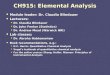 CH915: Elemental Analysis