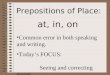 Prepositions of Place: