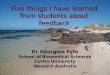 Five things I have learned from students about feedback