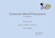 Common Word Processors A comparison