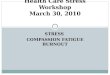 Health Care Stress Workshop March 30, 2010