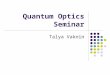 Quantum Optics Seminar