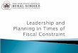 Leadership and Planning in Times of Fiscal Constraint