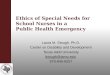 Ethics of Special Needs for  School Nurses in a  Public Health Emergency