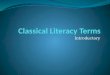 Classical Literacy Terms