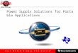 Power Supply  Solutions for  Portable  Applications