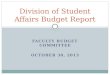 Division of Student Affairs Budget Report
