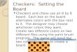 Checkers:  Setting the Board