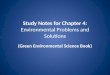 Study Notes  for Chapter 4: Environmental Problems and Solutions