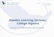 Hawkes Learning Systems: College  Algebra