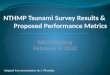 NTHMP Tsunami Survey Results &  Proposed Performance Metrics