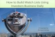 How to Build Watch Lists Using Investors Business Daily