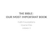 THE BIBLE:  OUR  MOST IMPORTANT  BOOK