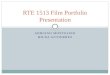 RTE 1513 Film Portfolio Presentation
