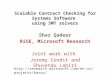 Scalable Contract Checking for Systems Software  using SMT solvers
