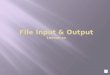 File Input & Output Lesson xx