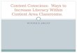Content Conscious:  Ways to Increase Literacy Within Content Area Classrooms