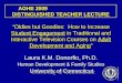 AGHE 2009                                      DISTINGUISHED TEACHER LECTURE
