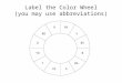 Label the Color Wheel (you may use abbreviations)