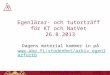Egenlärar-  och tutorträff  för KT och  NatVet 26.8.2013