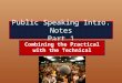 Public Speaking Intro. Notes Part 1