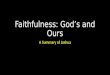 Faithfulness: God’s and Ours