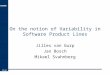 On the notion of Variability in Software Product Lines