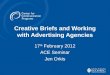 Creative Briefs and Working with Advertising Agencies
