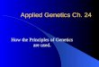 Applied Genetics Ch. 24
