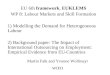 EU 6th  framework ,  EUKLEMS WP 8: Labour Markets and Skill Formation