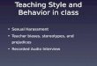 Teaching Style and Behavior in class