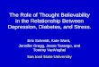 The Role of Thought Believability in the Relationship Between Depression, Diabetes, and Stress