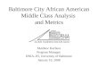 Baltimore City African American Middle Class Analysis  and Metrics