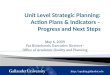 Unit Level Strategic Planning:  Action Plans & Indicators – Progress and Next Steps