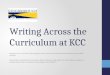 Writing Across the Curriculum at KCC