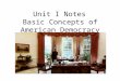 Unit I Notes Basic Concepts of American Democracy